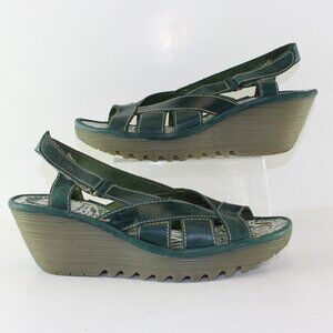 Fly London Leather Strappy Wedges Womens (EU 41/US 9.5)